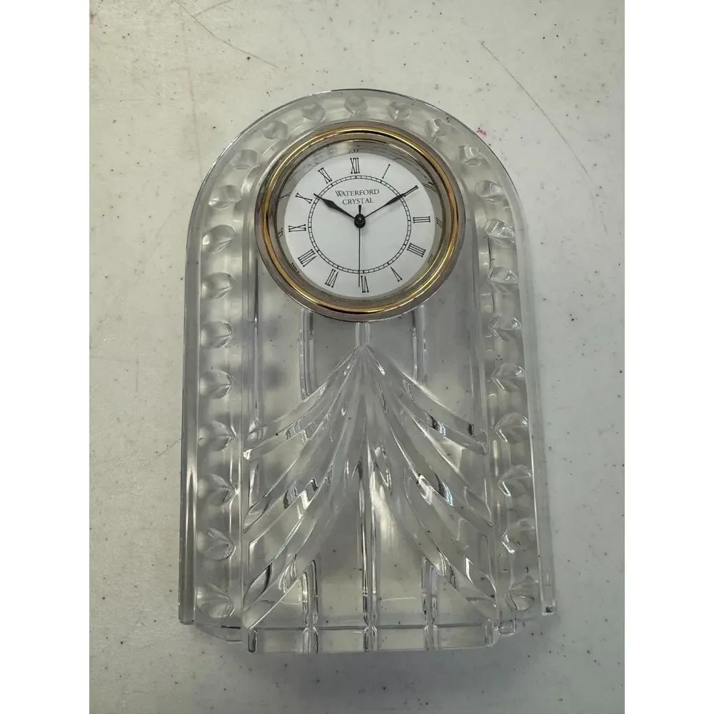 Vintage Waterford Ireland Crystal Overture Small Mantle Desk Clock Untested